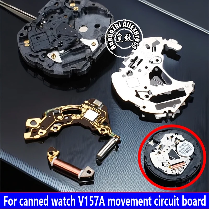 مشاهدة حركة لوحة دوائر كهربائية متكاملة ل Seiko المعلبة V175A حركة الكوارتز لفائف الملحقات تفكيك أجزاء إصلاح أداة
