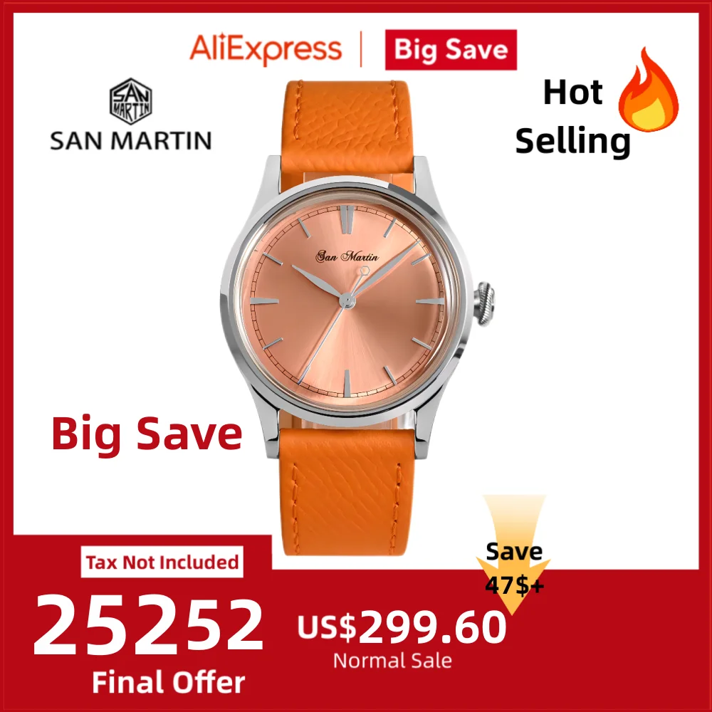 

San Martin 38mm Automatic Watch For Men Mechanical Watches Wrist Self Winding PT5000 SW200 Sunray Sapphire 5Bar Relogio SN0101A