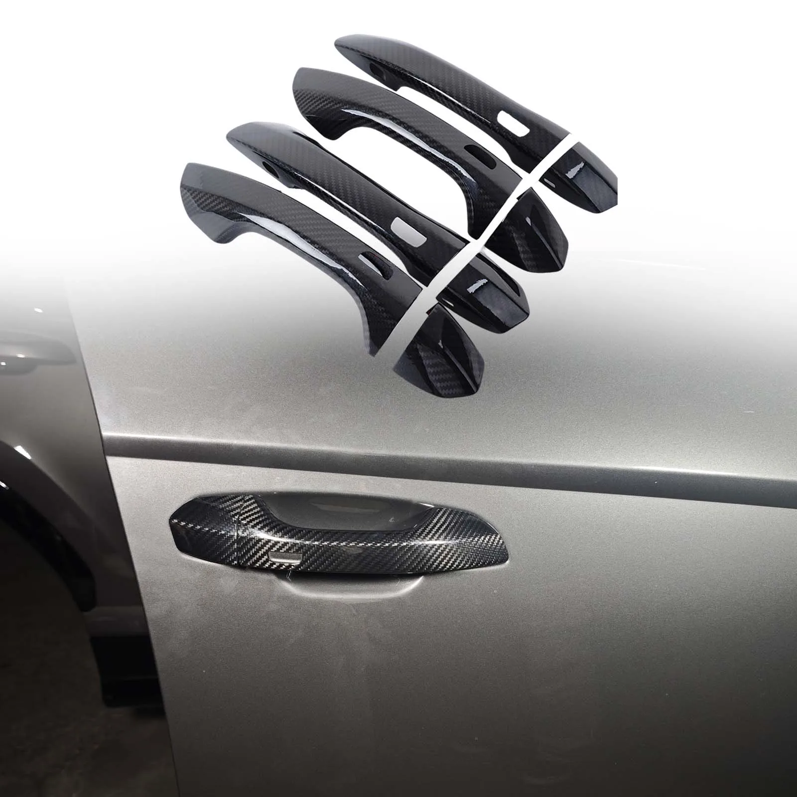 For Lamborghini URUS 2018-2021 Real Carbon Fiber Car External Handle Protective Cover Decorative Stickers Car Accessories