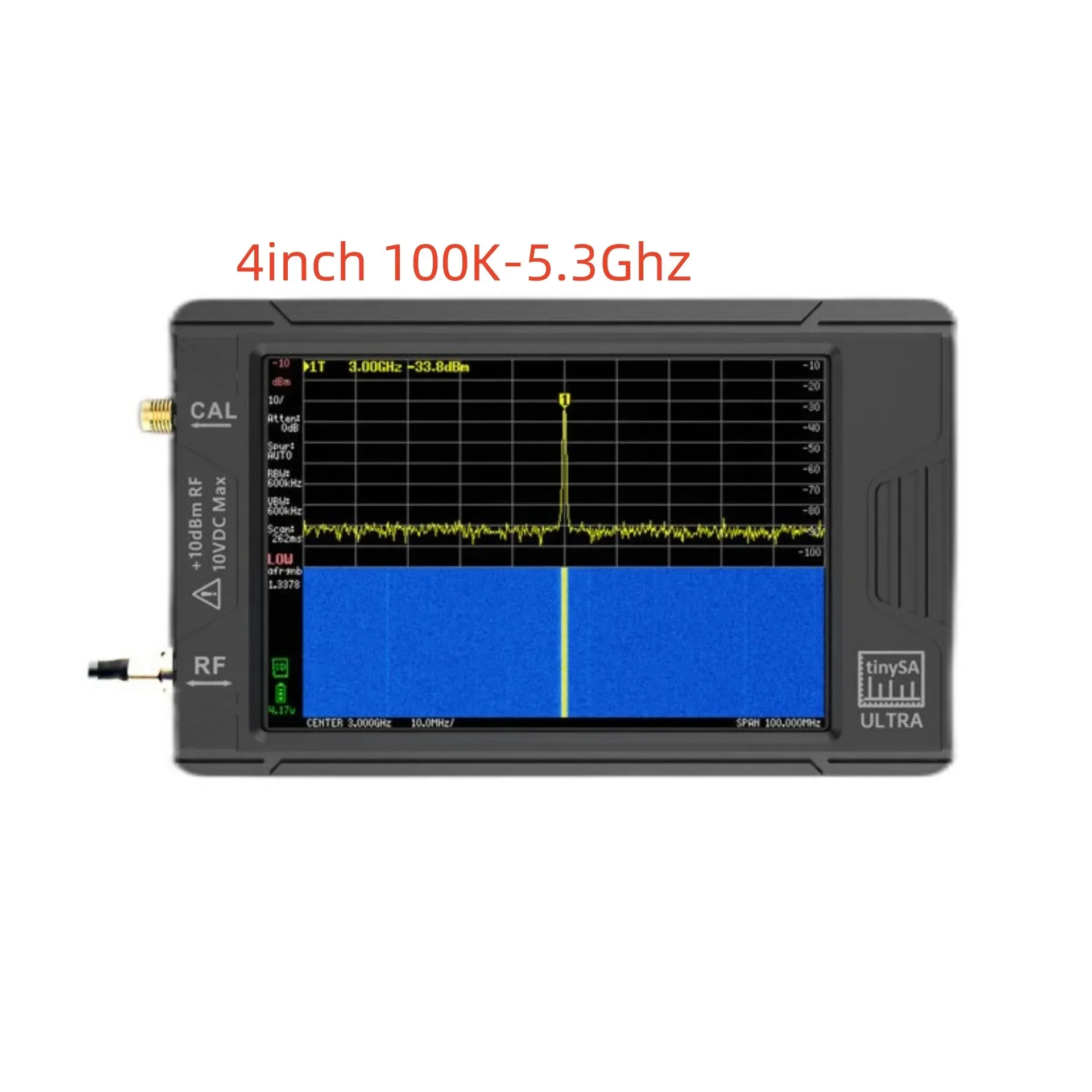 Spectrum Analyzer ULTRA 100k-5.3GHz RF Handheld Tiny with 4inch Display for TinySA Having Portable Design for On-site Use