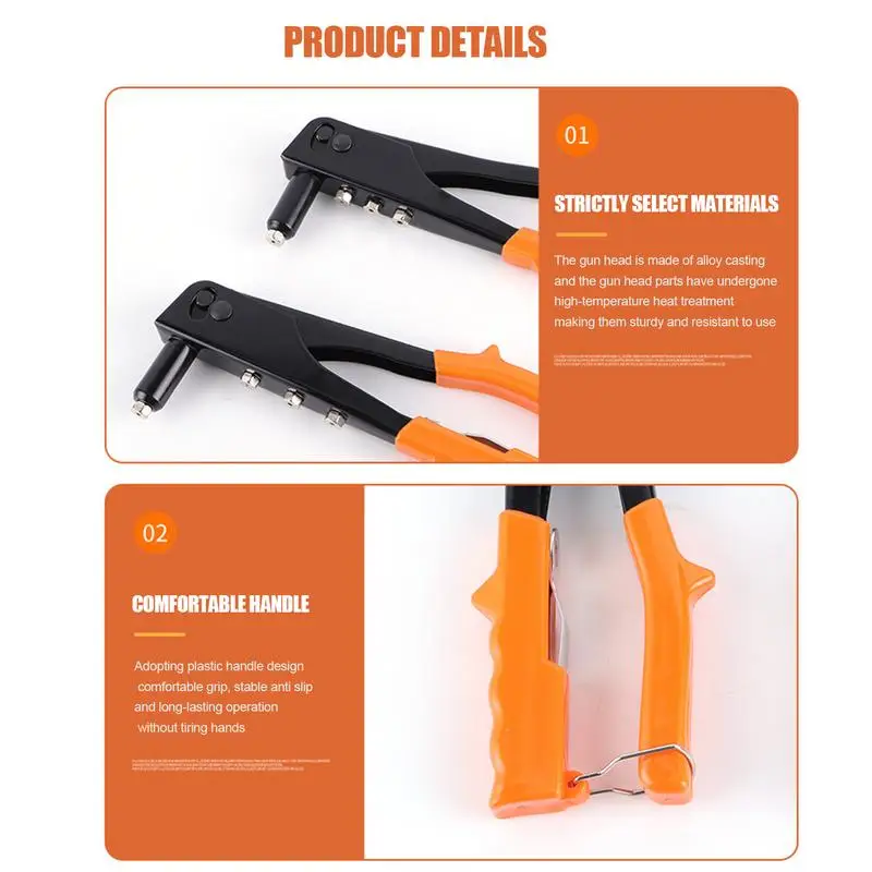 Heavy Duty Hand Riveter 9.5-Inch/10.5-Inch Rivet Tool Metal Hand Riveter Tool For Quick Fixes Hobbies DIY Projects