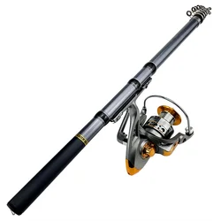 GHOTDA Fishing Rod and Reel Combo Fishing Tackle Set Telescopic Fishing Rod Short Rock Pole with Spinning Reel Pesca Accessories