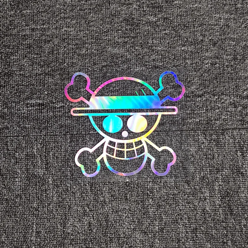 Autoaufkleber, Anime-Affen-Luffy-Logo, reflektierende Aufkleber für Tankdeckel, Fenster, Kofferraum, Motorräder, Laptop
