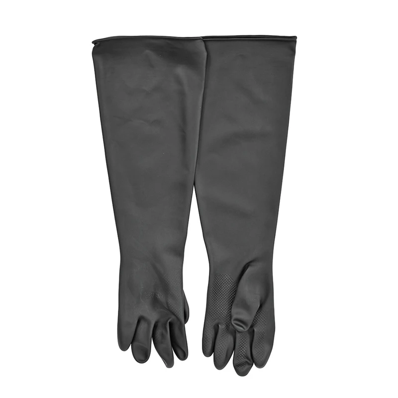 Blast Rubber Gloves For Sandblasting Sandblaster Sand Blast Cabinet Sandblasting Gloves Sandblaster Parts 60Cm Black Durable