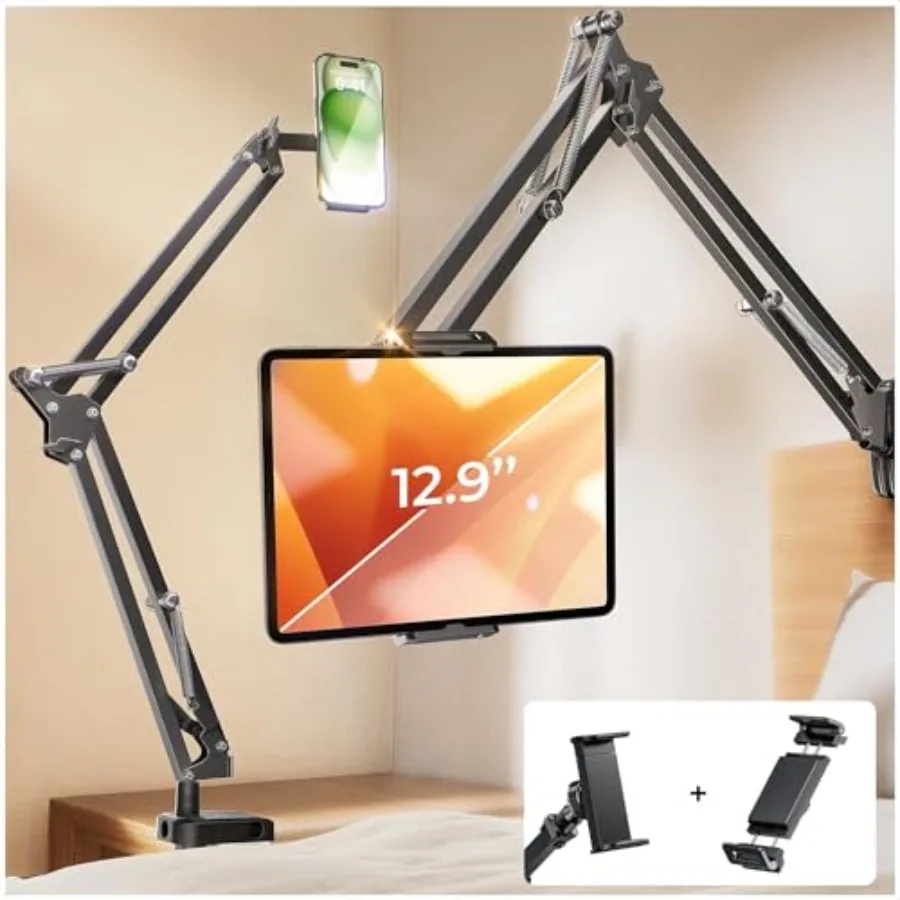 

Tablet Stand iPad Stand for Desk Mount [Ultra Sturdy 2 Clamps] iPad Holder for Tablet Holder Mount Desk Accessories for Men fit