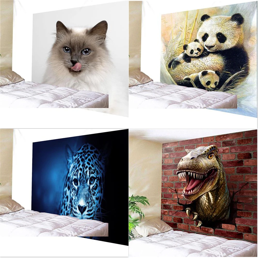 Dinosaur Tiger Lion Animal Wall Hanging Room Carpet Dorm Tapestry Art Home Decor  Suitable for Bedroom Living  