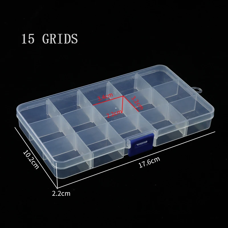 Transparent Plastic Storage Jewelry Box Plastic Compartment Adjustable Container Storage Boxes Beads Earring Organizer Case