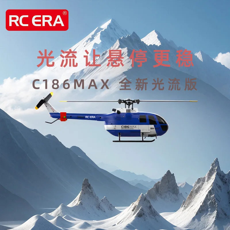 New RC ERA C186MAX optical flow positioning remote control helicopter single blade aileron BO-105 realistic model airplane toy