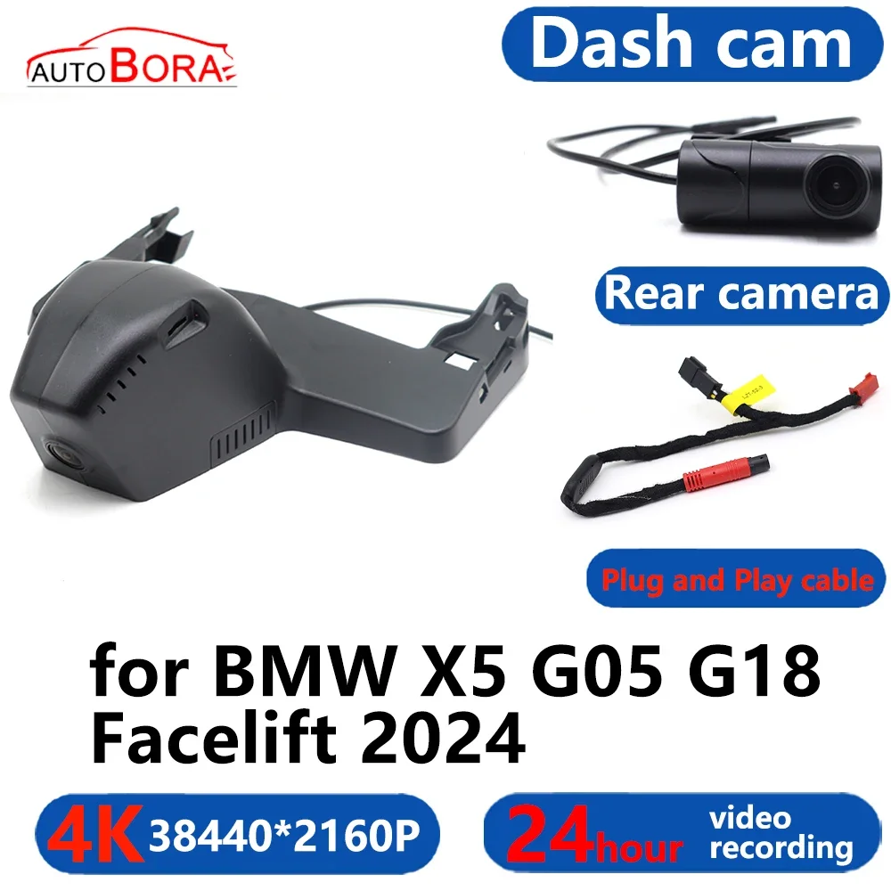 

AutoBora 4K Wifi 3840*2160 Car DVR Dash Cam Camera 24H Video Monitor for BMW X5 G05 G18 Facelift 2024