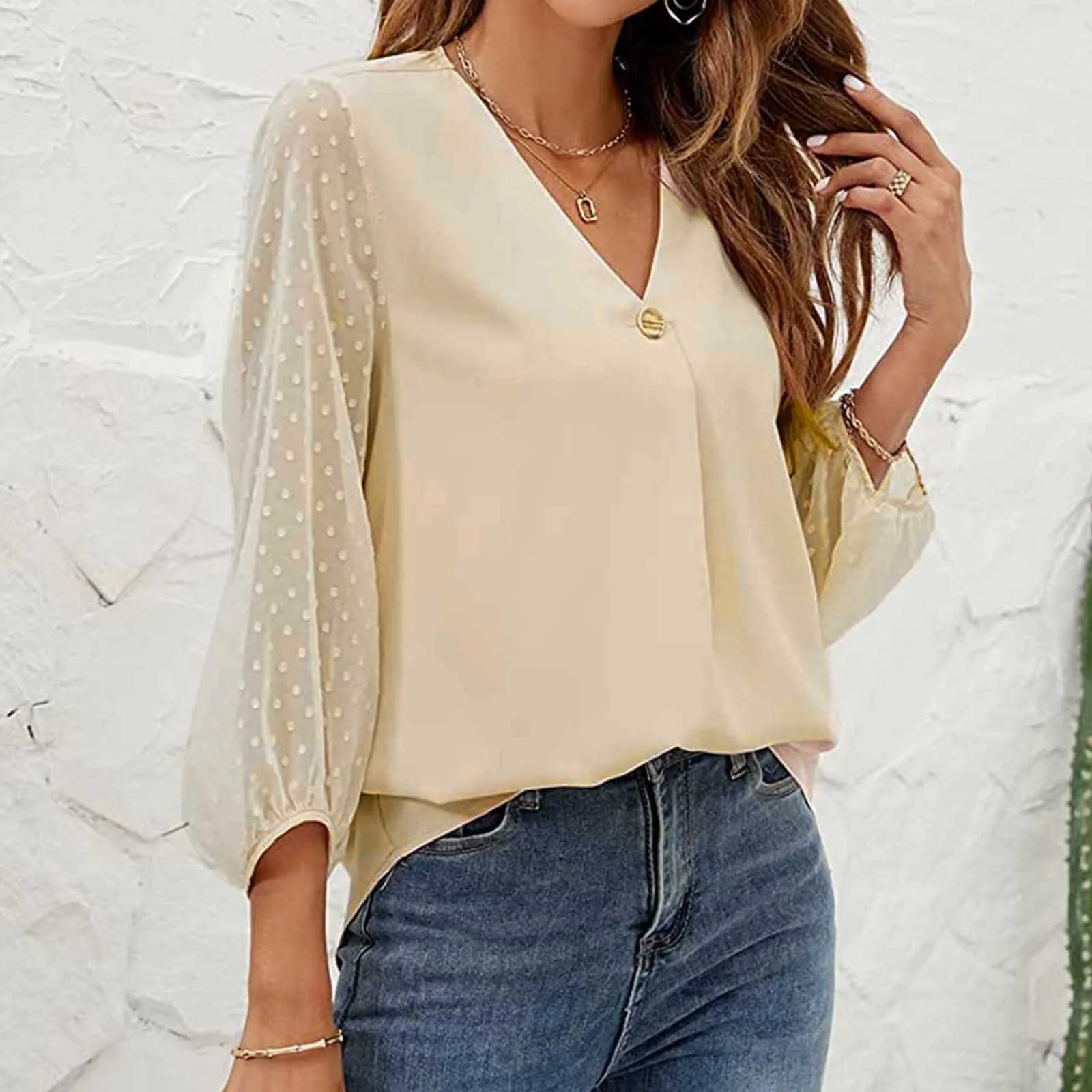 Women Autumn Chiffon V Neck Long Sleeve Blouse Casual Loose Business Floral Shirts Tunic Tops Lady Elegant Office Work Shirts