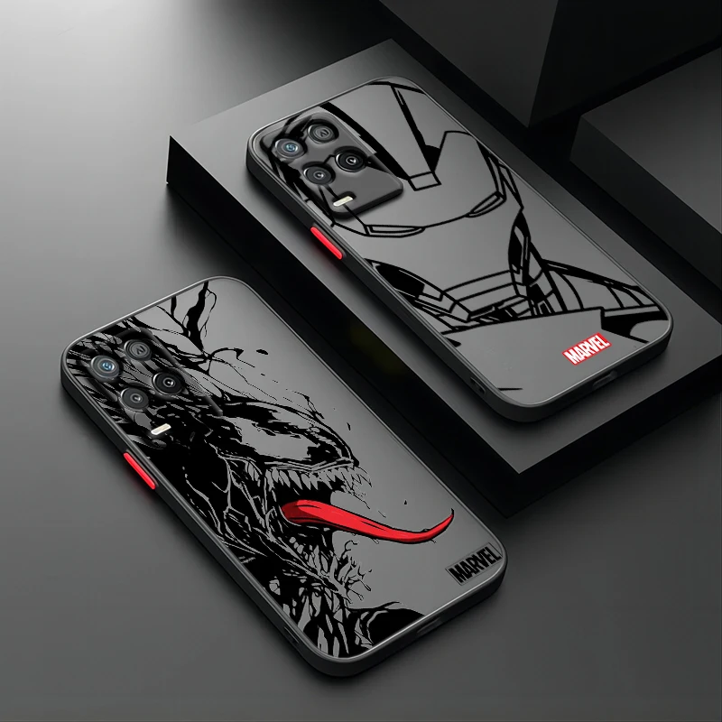 Marvel Spiderman Venom para OPPO A55 A54S A53S A52 A33 A32 A31 A16S A16K A15S A11S A9 A5 funda translúcida esmerilada para teléfono