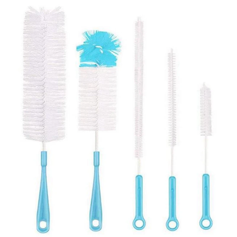 Five-Piece Set of Cleaning Brush, Nipple Brush and Straw