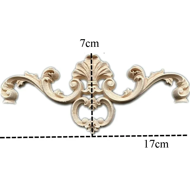 17-66cm Wood Corner Onlay Applique Wood Decals for Furniture Home Decoration Luxury Unique Natural Floral Wood Carved Figurines