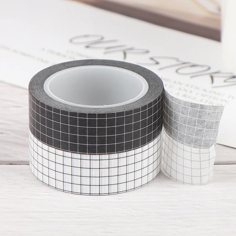 Grid Tape Japanese Paper DIY Planner Masking Tape Adhesive Tapes Stickers Decorative Stationery Tapes