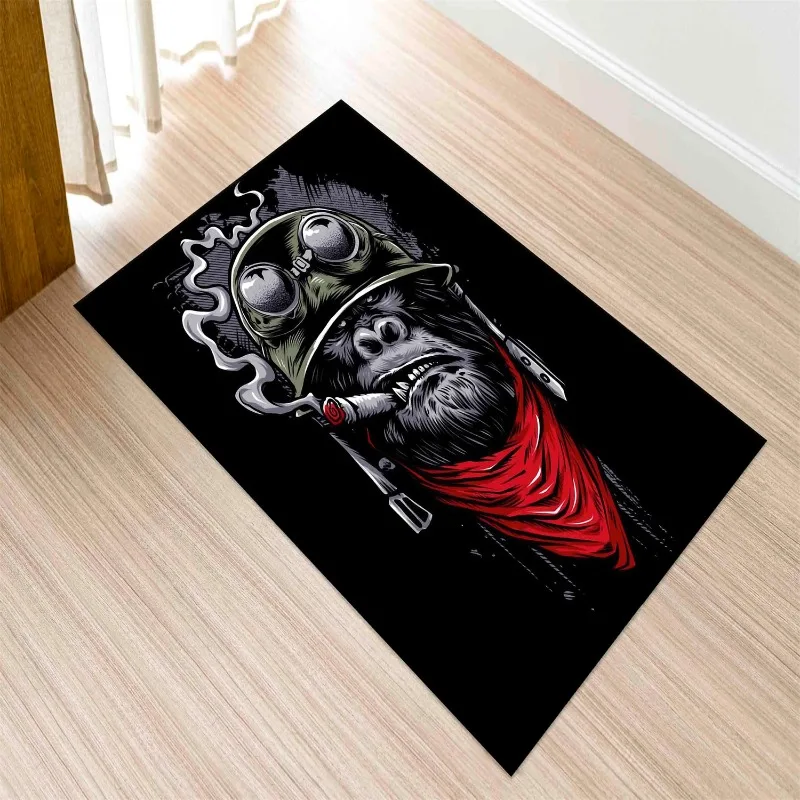 Smoking Chimp Rug Modern Rug Office Decor Carpet Monkey Rugs Boy Room Abstract Rug Balcony Corridor Bathroom Anti-slip Mat