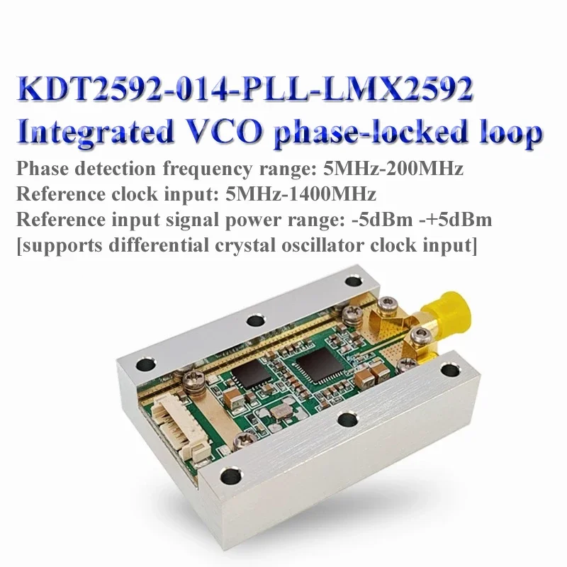 LMX2592 Module PLL Phase-locked Loop 20M-10GHz High-frequency Microwave Signal Source with Heat Dissipation Aluminum Block