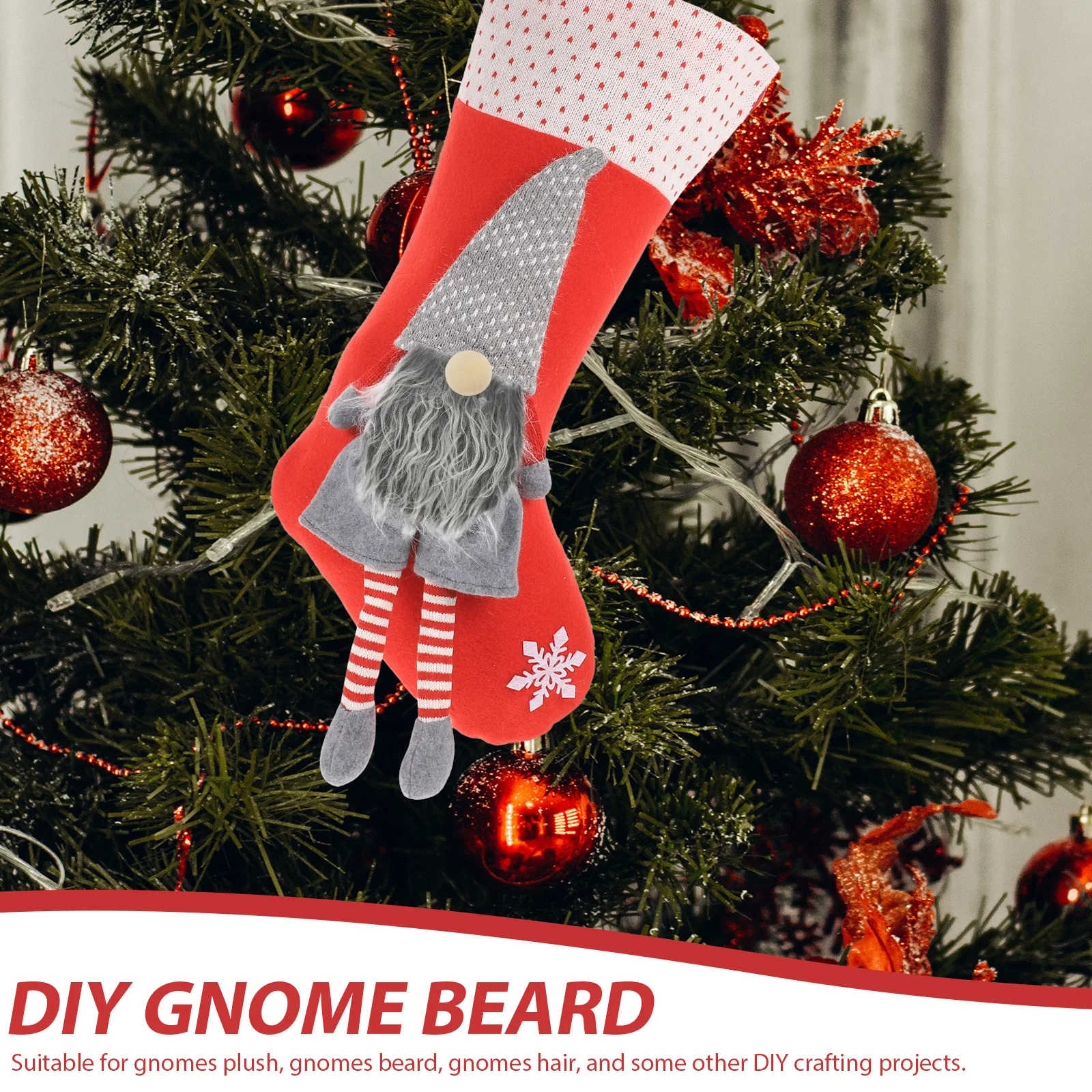 

1 set 1 Set Pre-Cut Gnome Faux Beard For Diy Making Supplies Unfinished Wooden Balls Gnome Craft Beard Gnomes Beards Set