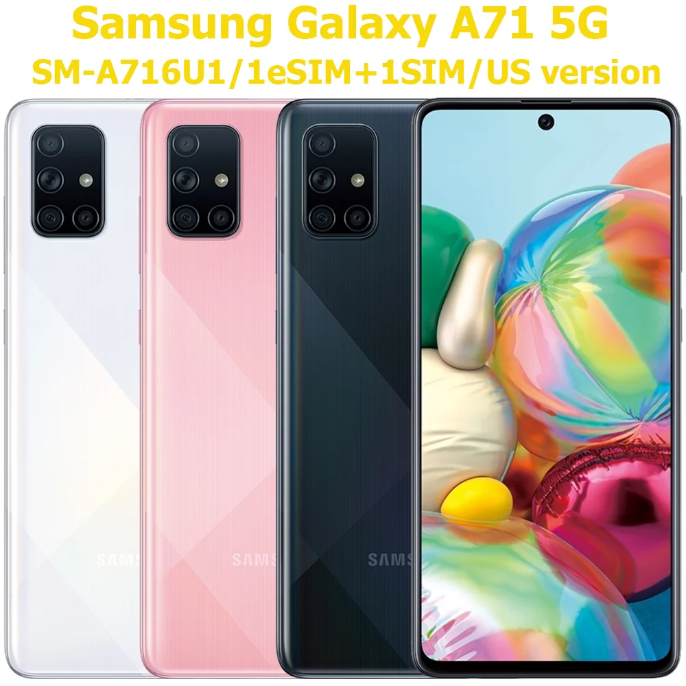 Samsung Galaxy A71 5G Smart Android Phone 6.7-inch Eight Core Fingerprint NFC 64MP 4500mAh Samsung Phone US Version Unlocked