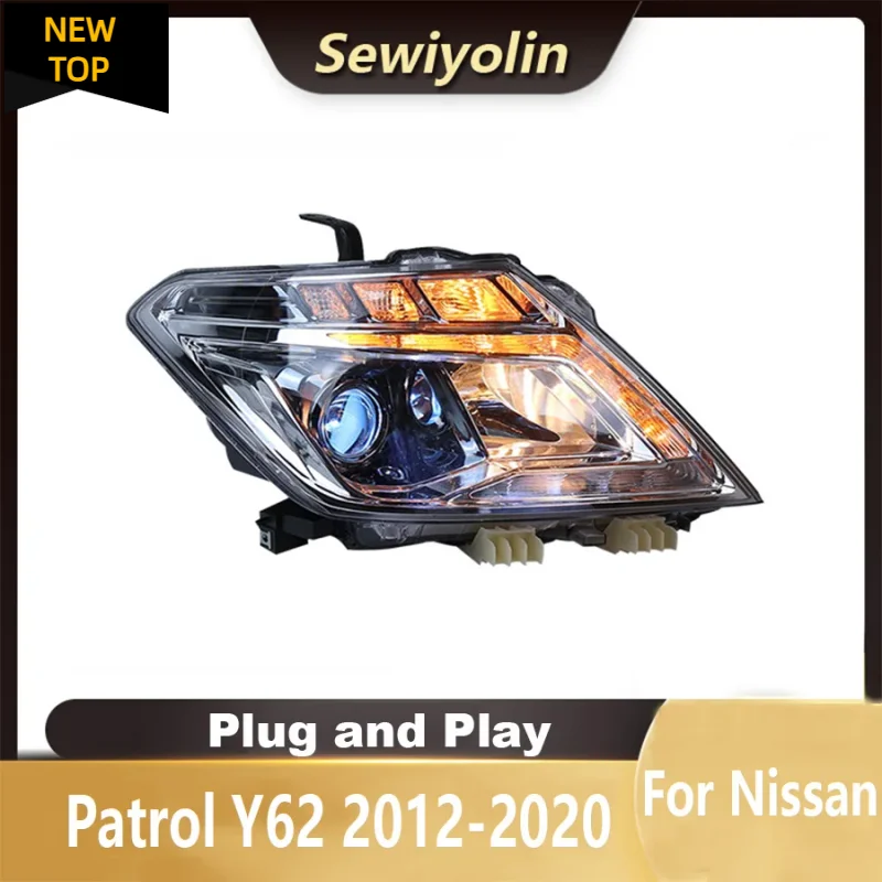 

For Nissan Patrol Y62 2012-2020 Car LED Headlight Auto Head lamp Reverse Brake Fog Front lights DRL Plug and Play IP67 2pcs/Set