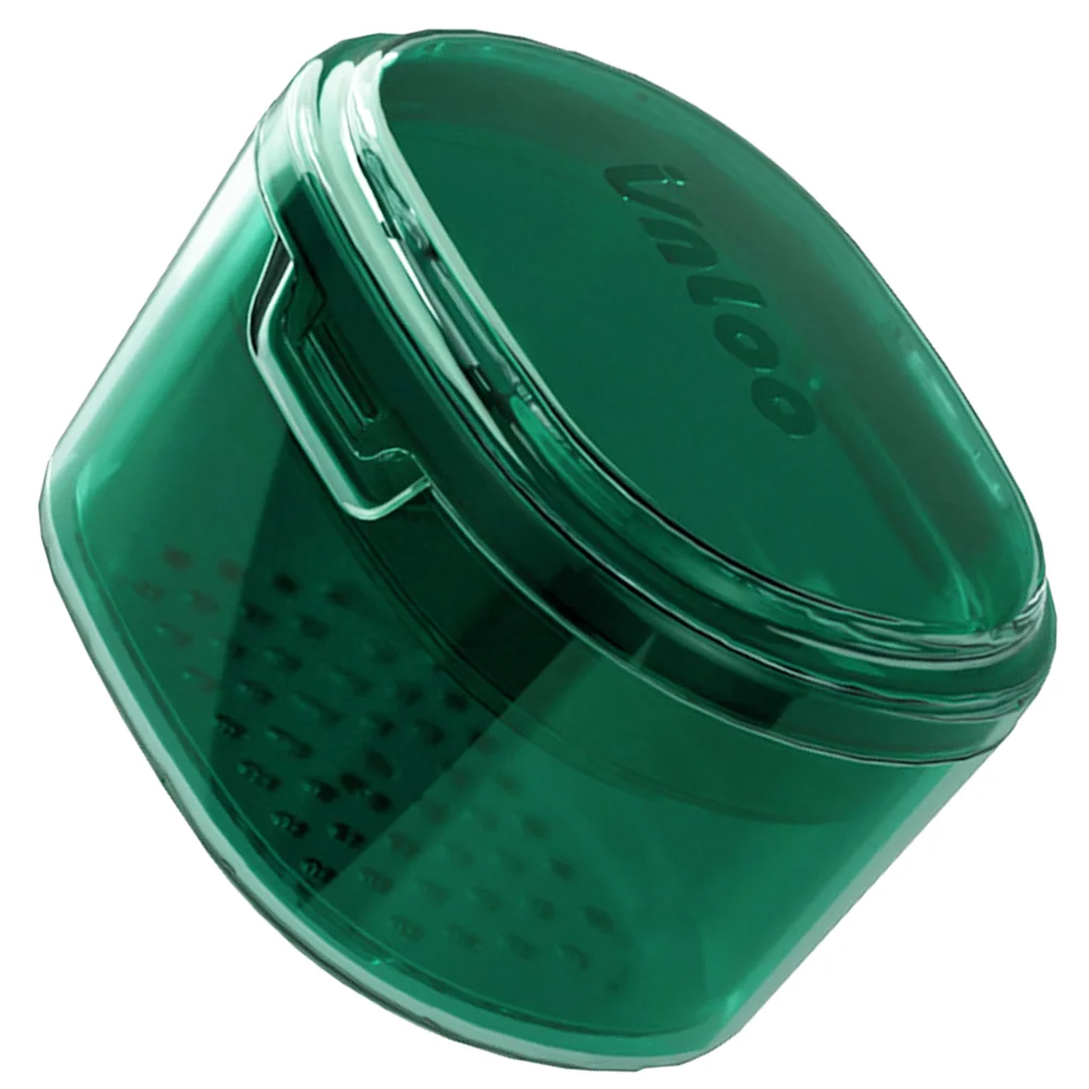 Fake Teeth Strainer Retainer Storage Box Braces Case Small False Tooth Care Tool Clean Mouth Green Carrying Container Travel