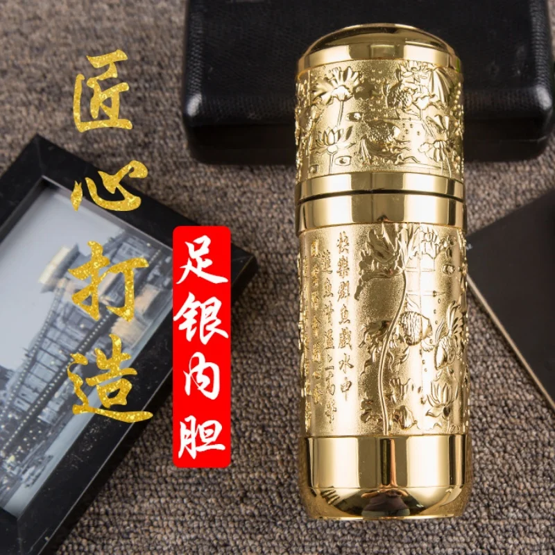 

Золотые и нефритовые серебряные чашки, современные минималистичные изолированные чашки, деловые подарочные чашки, тисненые ремесленные чашки, здоровое питьевое письмо.