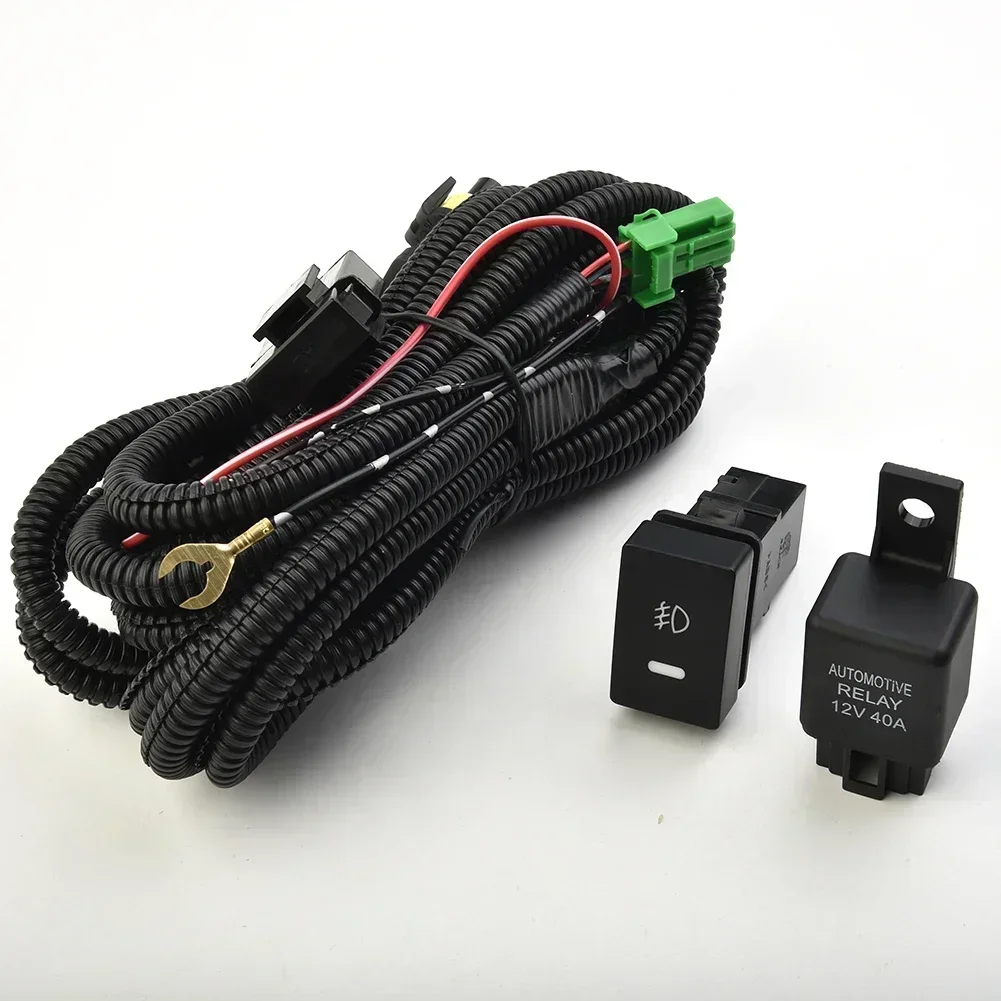H11-Fog Light Wiring Harness Socket With LED Indicator Switch Automotive Relay For Honda For Ford Most Universal Car Modles