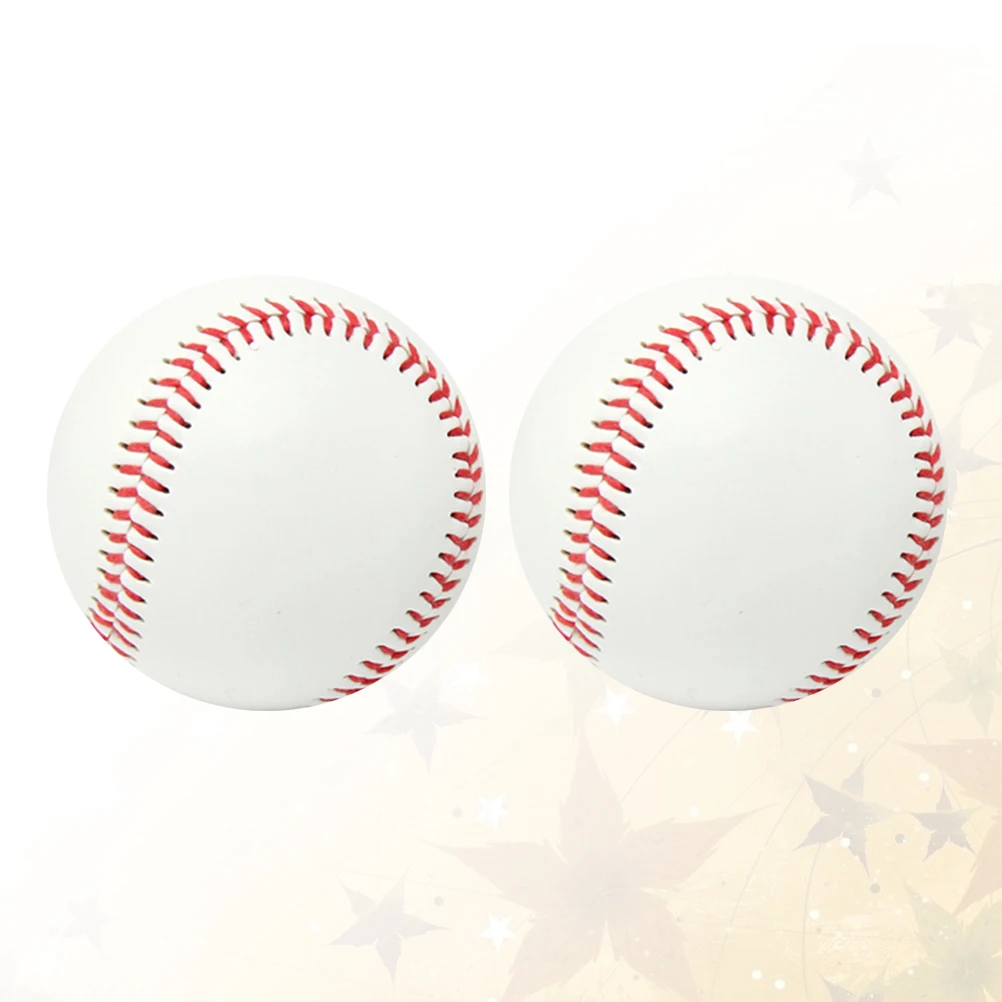 

2pcs Training Premium Fill Baseball For Outdoor Sports Practice Durable Bounce Ball Baseball Training Handmade Style White