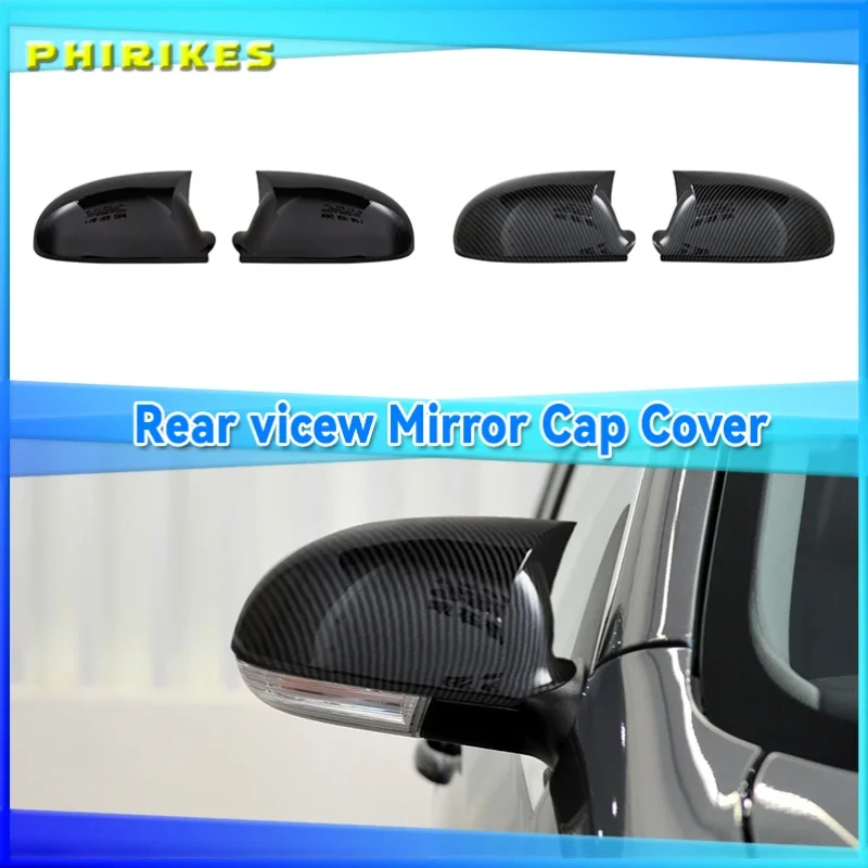 

2PC Black For VW GOLF 5 V MK5 GTI Jetta Passat B5.5 B6 EOS Sharan Superb Side Wing Rear View Mirror Cover Caps Shell