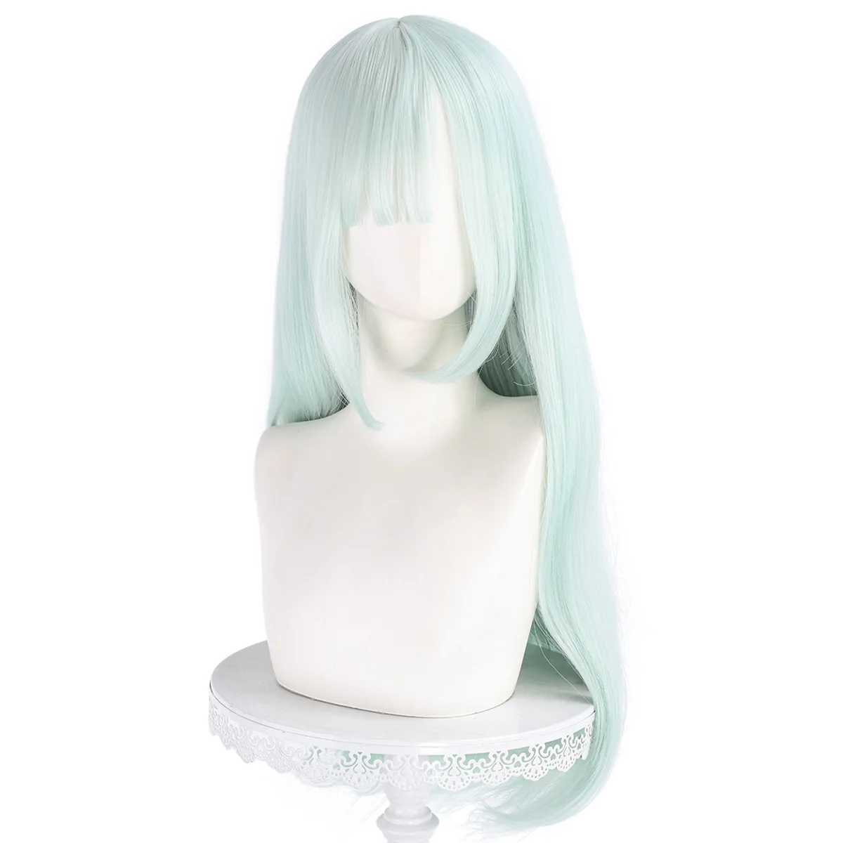 반드림! Ruyemu 코스프레 코스 가발 라이트 민트 그린 긴 직모 스타일
