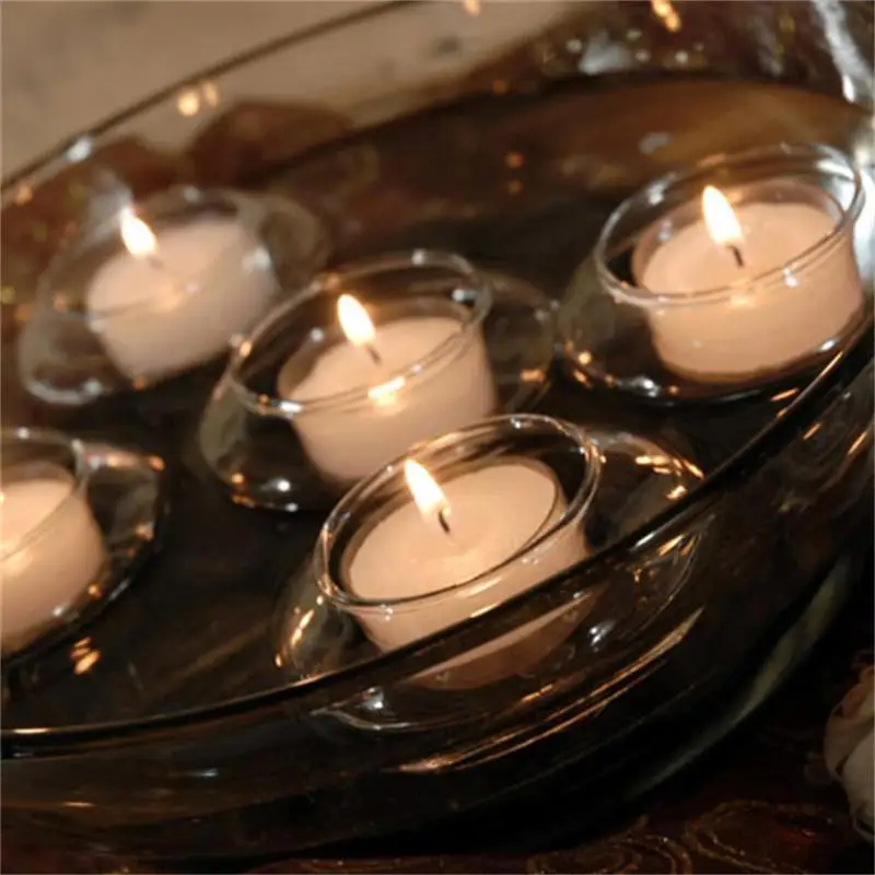 Creative Transparent Water Floating Glass Candle Holder Handmade Heat-Resistant Candle Holder Romantic Candlelight