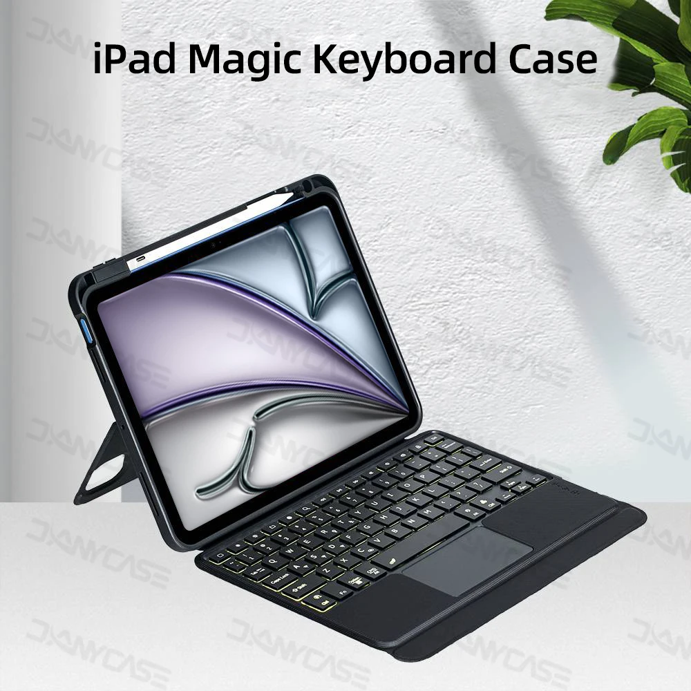 Imagem -04 - Magic Keyboard Case Fit para Ipad Tampa com Teclado Air Ipad 11 m2 Pro 13 11 m4 Air 10.9 10th 7th 8th 9th 102 Pro 129 2024