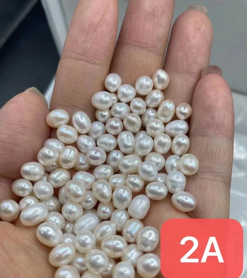 AA 8x10mm Drilled Hole Natural Pearl Rice Shape Freshwater Pearls Beads for Decoration Jewelry Making Earrings DIY Accessories