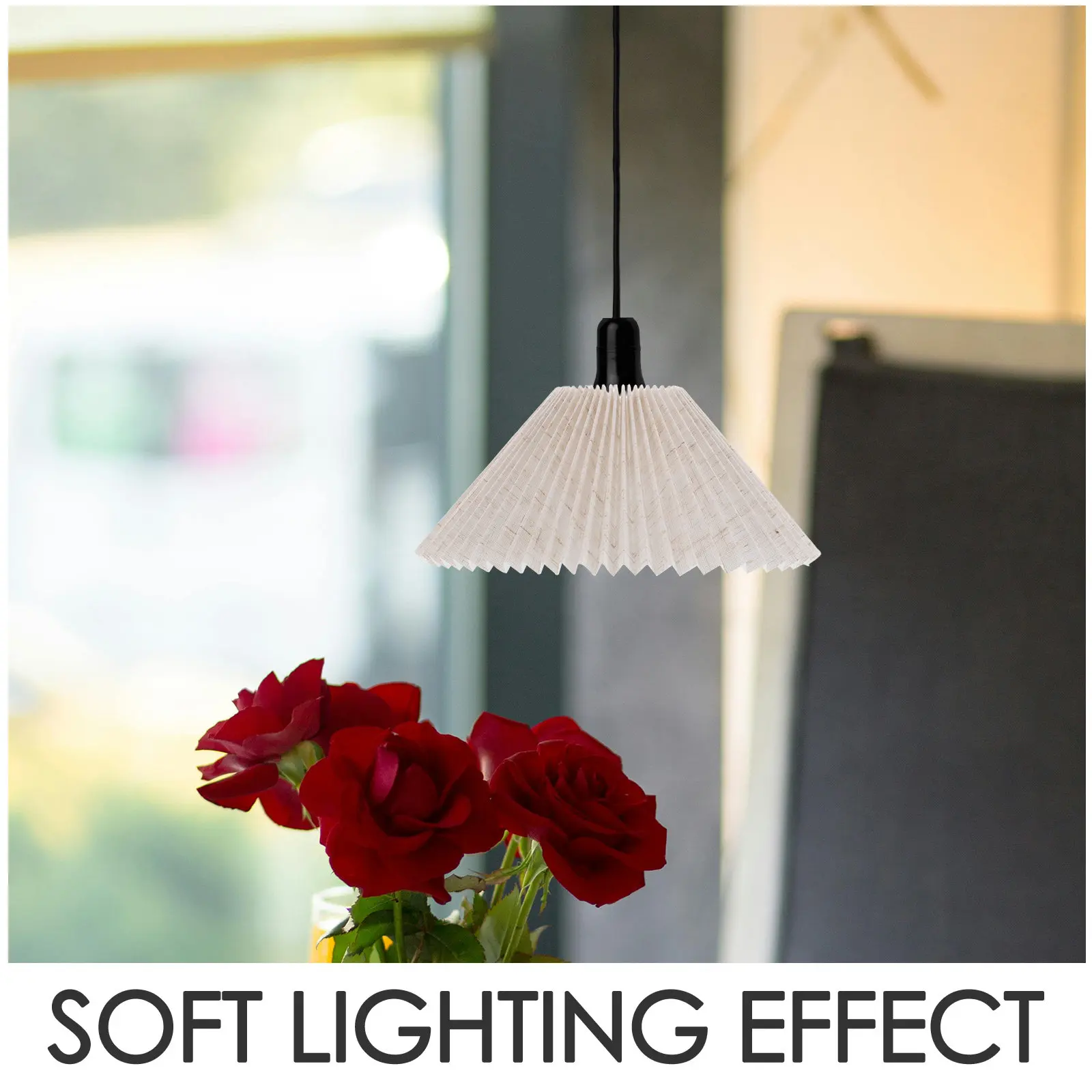 Pleated Fabric Lamp Shade Beige Replacement Decorative Bell Cover for Table Floor Lamps Bedroom Living Room Nightstand Small