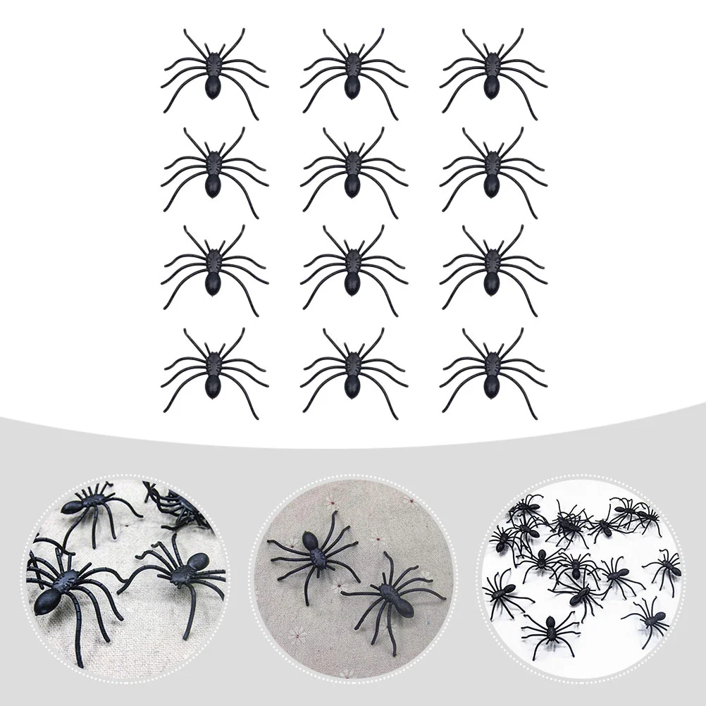 Jouet d'araignée en plastique doux, ornements pour la maison, décorations d'Halloween, jouets de blague, accessoires effrayants, 30 pièces