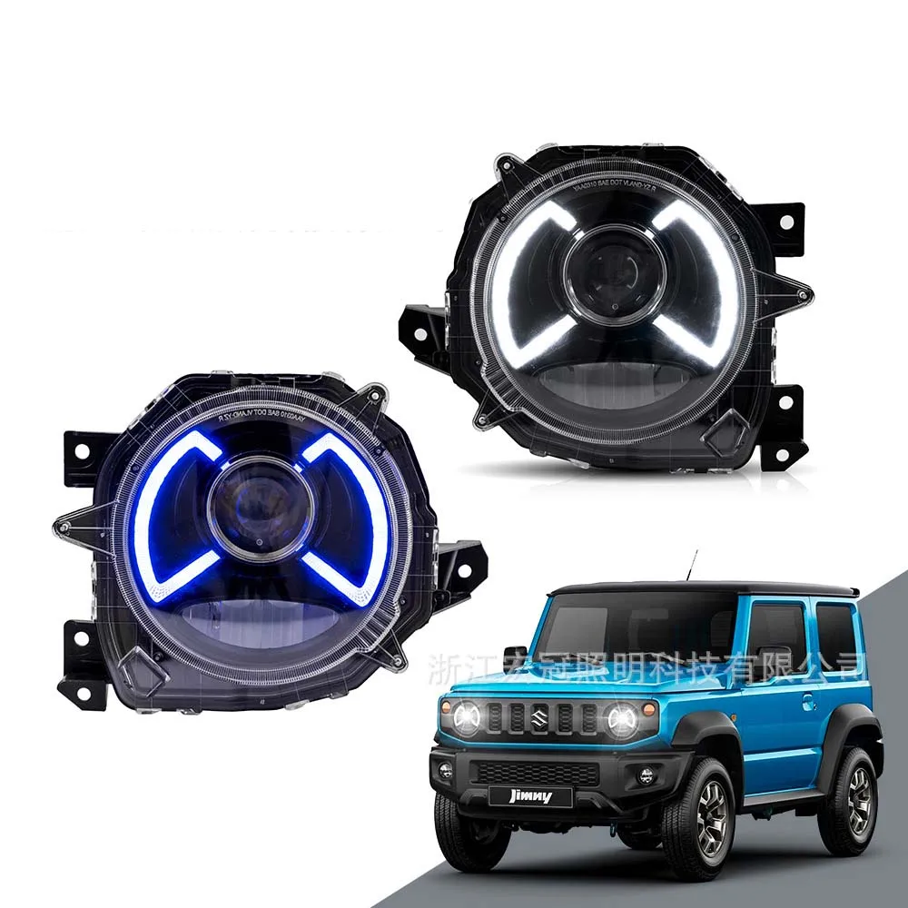 LED Headlight Assembly For Jimny 2019-2020 Blue DRL Daytime Running Light Streamer Turn Signal Indicator Head Lamp Front Lights