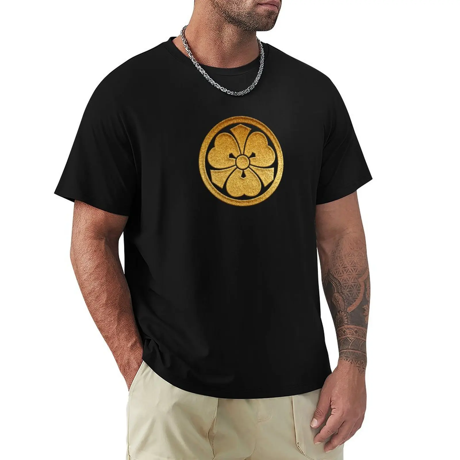 Kenkatabami Kamon in Gold Seal T-Shirt cute tops customs fitted t shirts for men