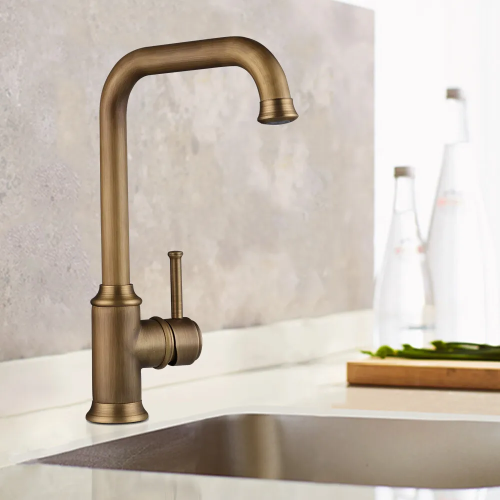 Robinet de lavabo rétro en bronze au design exquis et à la performance exceptionnelle pour bureaux et toilettes