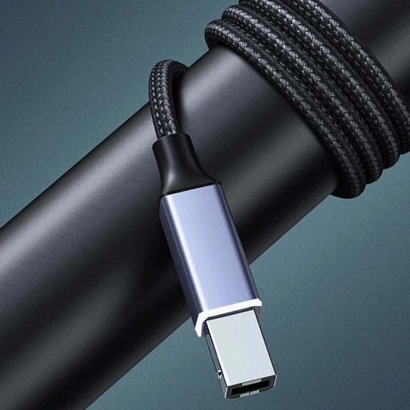 Durable Type C 2.0 to USB Nylon Aluminum Printer Cable Fast Data Transfer Universal Compatibility Fit for Quick Dropship