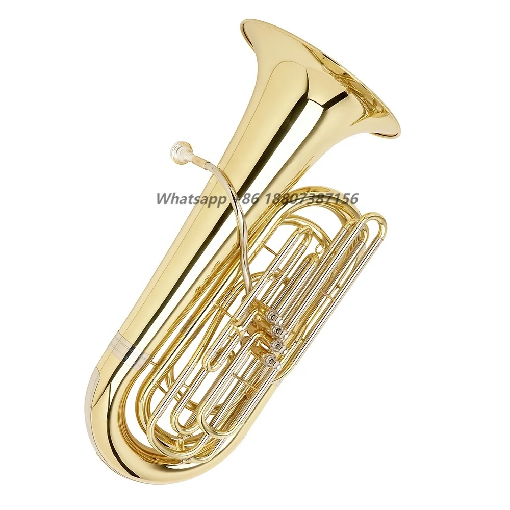 SEASOUND OEM JYTU0745 Trumpet 4 Pistons Gold Lacquer Tuba Instrument