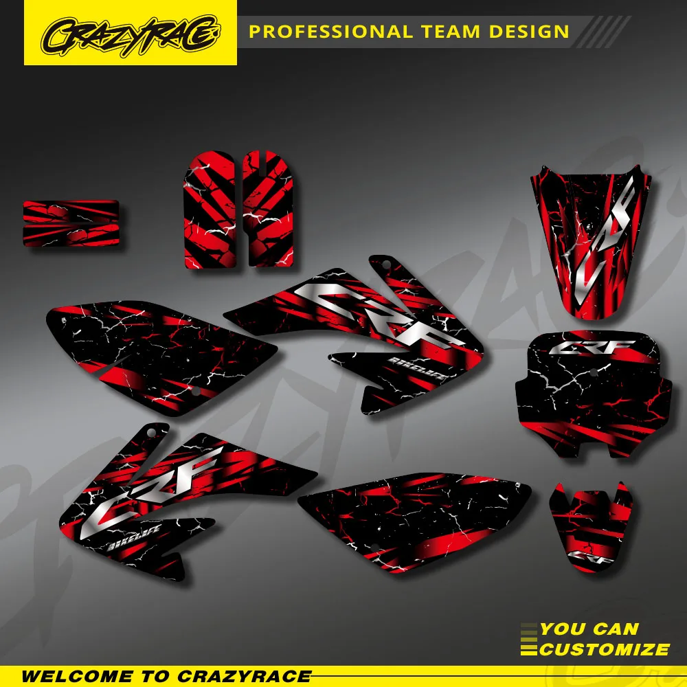 

Motorcycle Stickers Background Graphics Decals Kit For Honda CRF70 CRF 70 2004 -2007 2008 2009 2010 Customize Gift