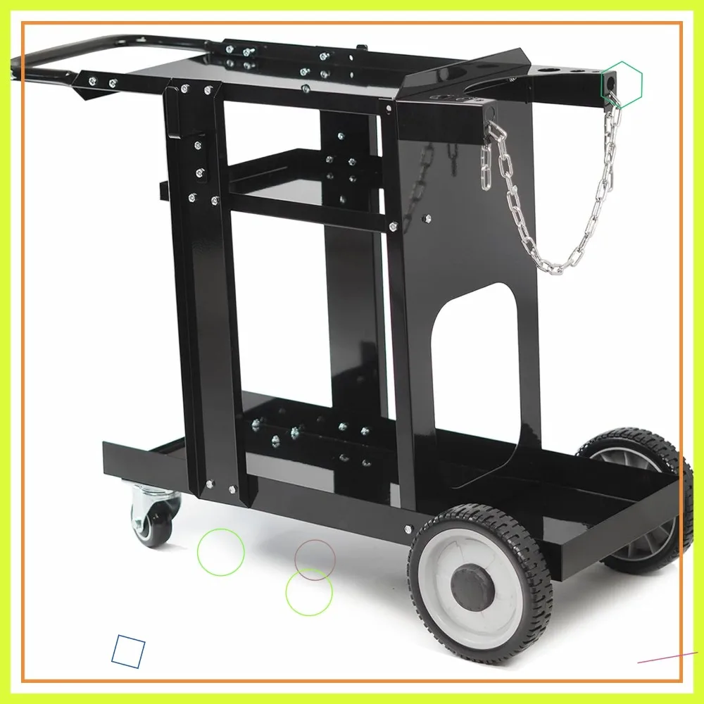 

3-Tier Welding Cart for TIG MIG Plasma Cutter, Gas Bottle Storage, Black