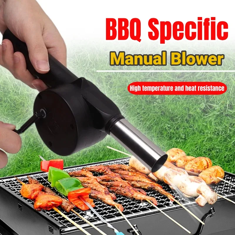 Hand-cranked Air Blower Small Manual Blower Combustion Aid Hand Cranked Hair Dryer Outdoor Barbecue Hair Dryer Barbecue Utensils