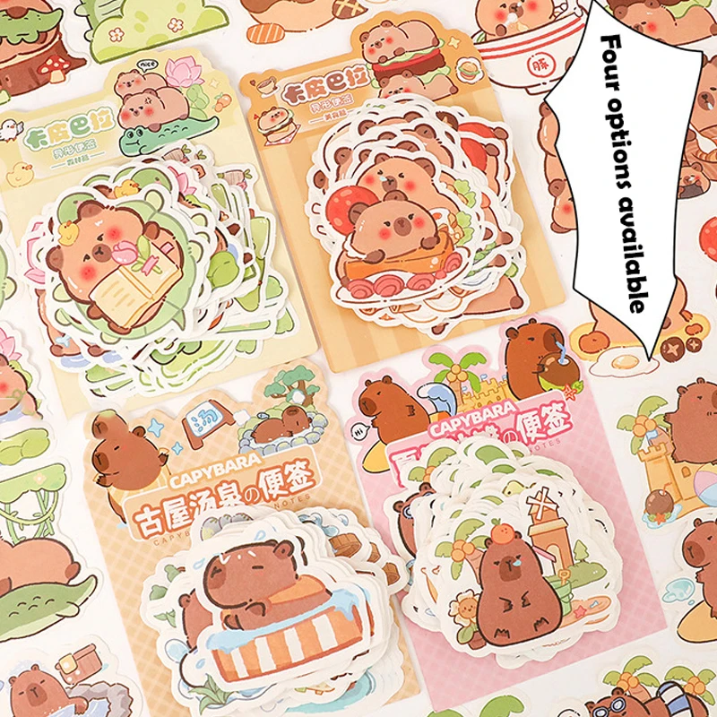 100Sheets Cartoon Capybara Sticky Notes Creative Convenience Book Cute Multifunctional Planner Stickers Stationery Student Gifts