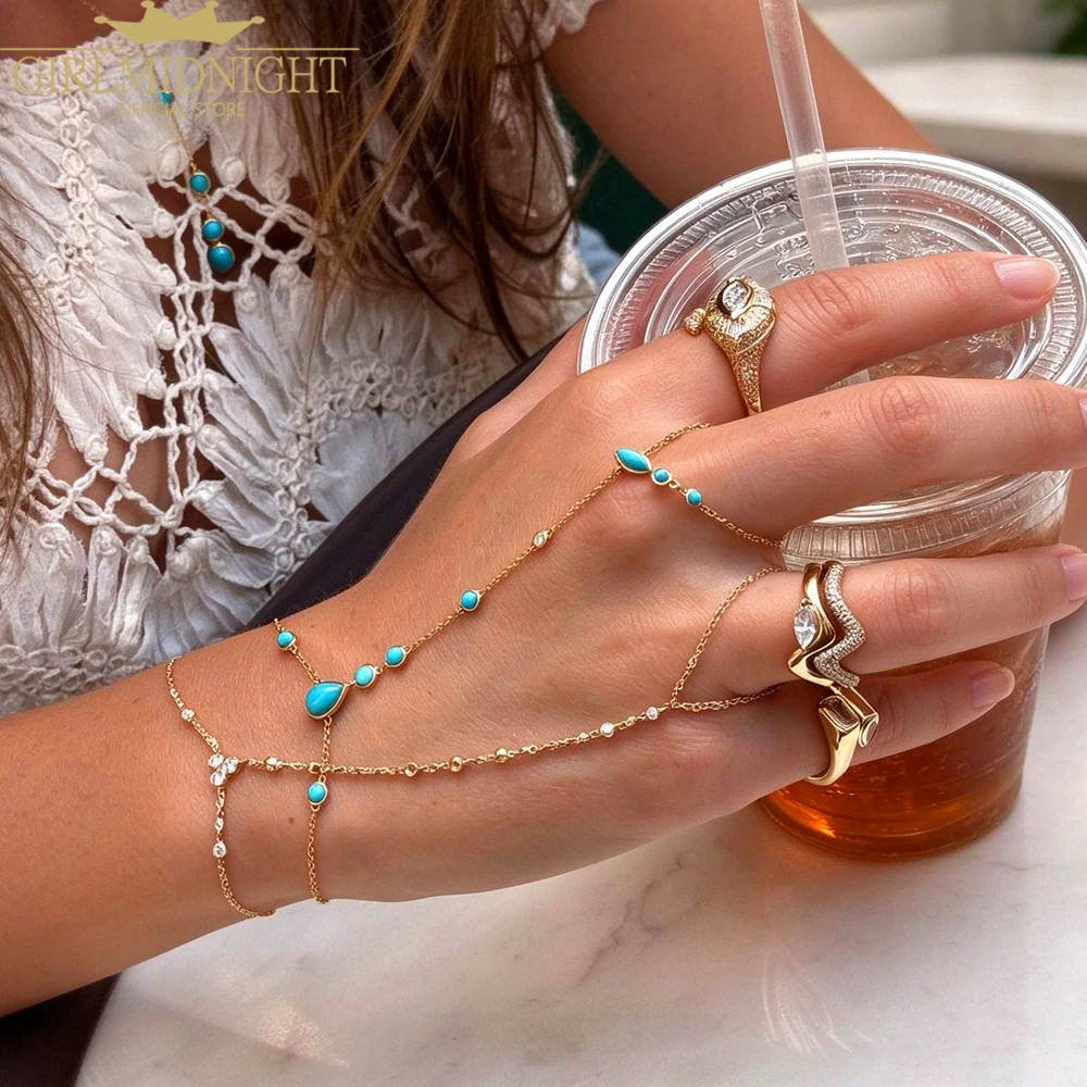 2026 Neues Mikro-Pavé-Armband mit klaren Zirkonia-Quasten in Goldfarbe mit runden Zirkonia-Steinen und doppelter Kette, modischer Damenschmuck – Detail 1