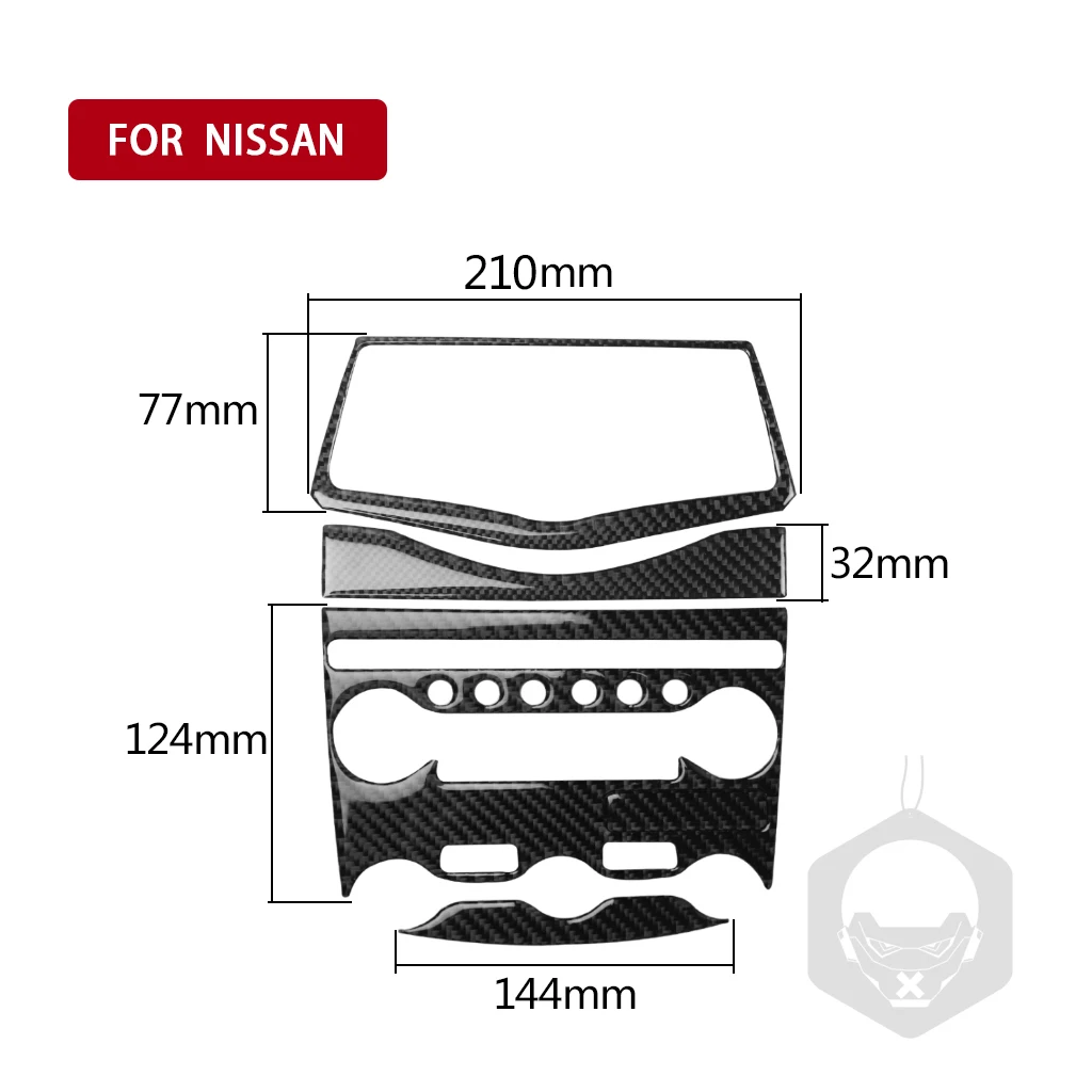 For Nissan 370Z Z34 2009-UP Carbon Fiber Central air conditioning adjusting panel Car Interior Accessories Decorative Stickers