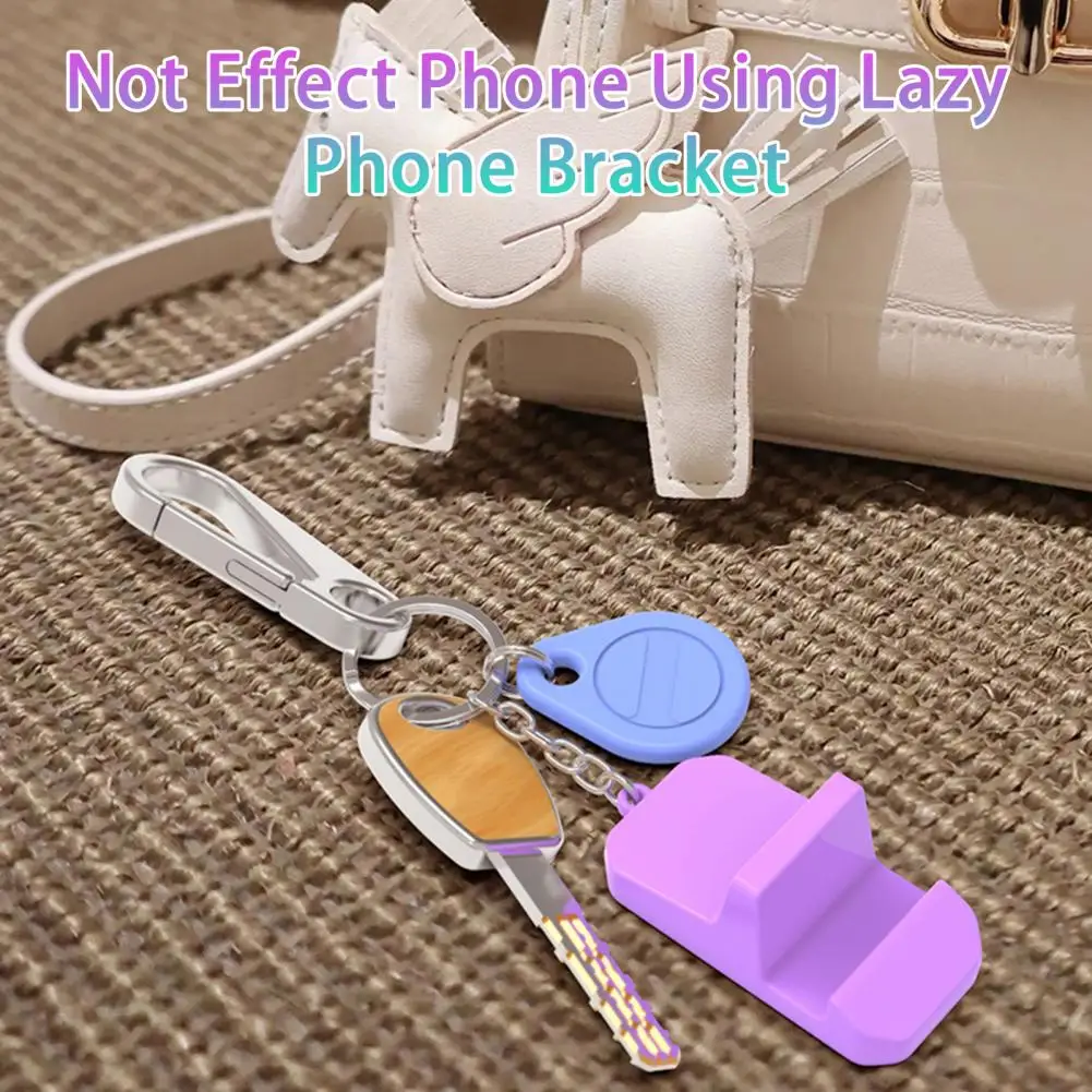 Tablet Phone Holder Bracket Portable Keychain Ring Mobile Phone Stand Desktop Mini Lazy Stand Home