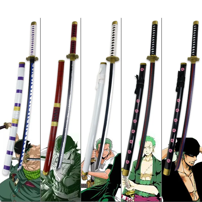 Handmade Japonês Anime Espadas para Cosplay, Roronoa Zoro, Katana, Shusui, Enma, Kitetsu, Brinquedo Infantil, Role-Playing, 75cm