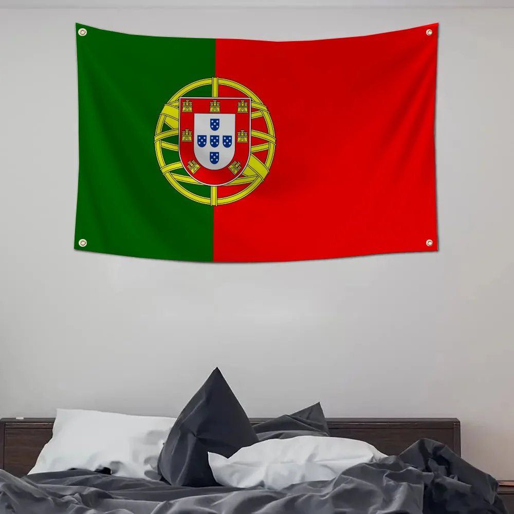 1 Stück Portugiesische Republik Flagge Banner Vier Loch Flagge Polyester Outdoor Dekor Raumästhetik