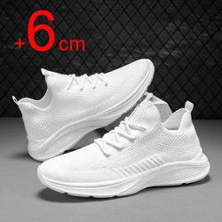 2024 Men's Elevator Shoes Sneakers Invisible 6cm Sports Shoes Man Summer Height Increasing Shoes Large Size Mesh Shoes for Men