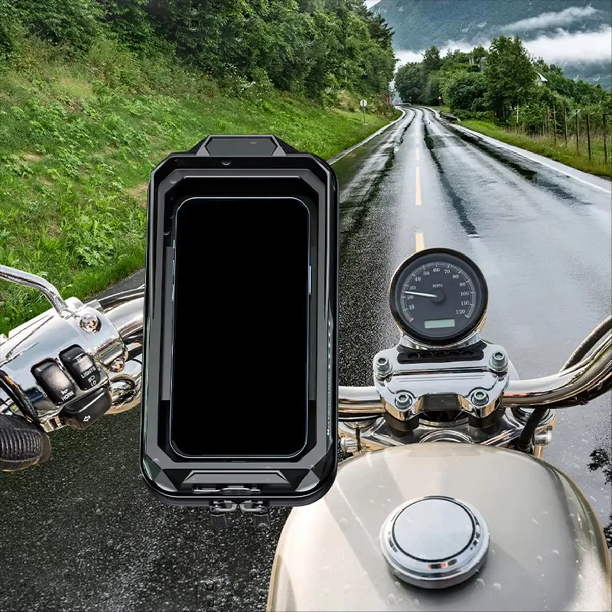 AT42 Handlebar Phone Case Bag Touch Screen Bicycle Motorcycle Phone Holder 360 Degree Rotation for Cycling Riding Equipment